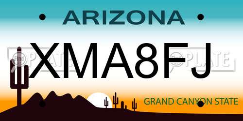 XMA8FJ Arizona License Plate