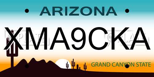 XMA9CKA Arizona License Plate