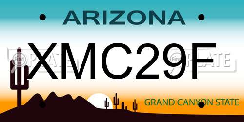 XMC29F Arizona License Plate