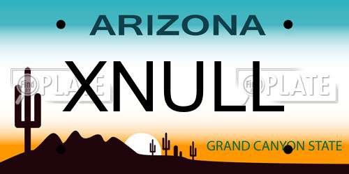 XNULL Arizona License Plate