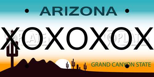XOXOXOX Arizona License Plate