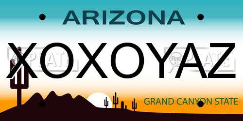 XOXOYAZ Arizona License Plate