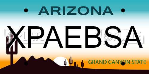 XPAEBSA Arizona License Plate