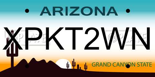 XPKT2WN Arizona License Plate