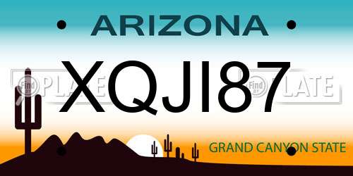 XQJI87 Arizona License Plate