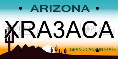 XRA3ACA Arizona License Plate