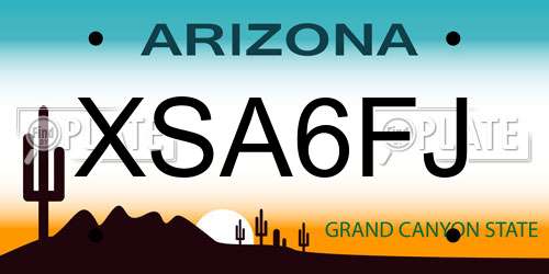 XSA6FJ Arizona License Plate