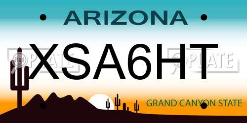 XSA6HT Arizona License Plate