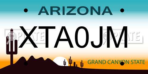 XTA0JM Arizona License Plate