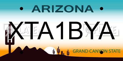 XTA1BYA Arizona License Plate