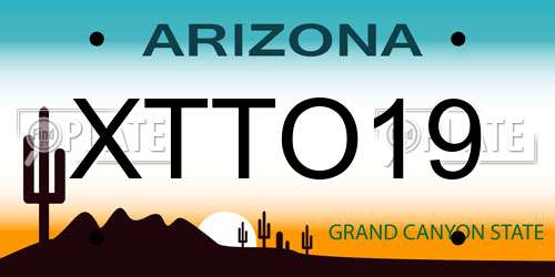 XTTO19 Arizona License Plate