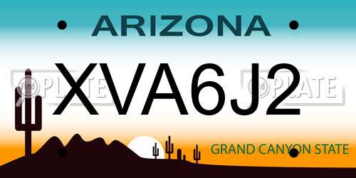 XVA6J2 Arizona License Plate