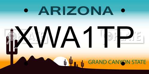 XWA1TP Arizona License Plate