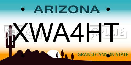 XWA4HT Arizona License Plate