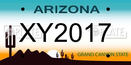 XY2017 Arizona License Plate