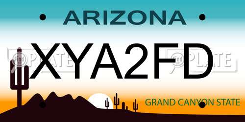 XYA2FD Arizona License Plate