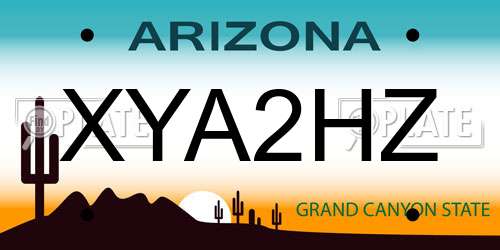 XYA2HZ Arizona License Plate