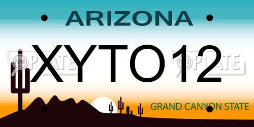 XYTO12 Arizona License Plate