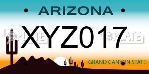 XYZ017 Arizona License Plate