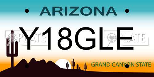Y18GLE Arizona License Plate