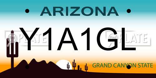 Y1A1GL Arizona License Plate
