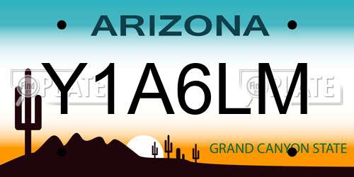 Y1A6LM Arizona License Plate