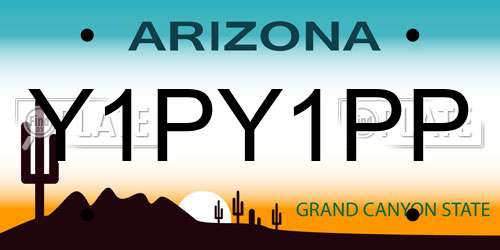 Y1PY1PP Arizona License Plate
