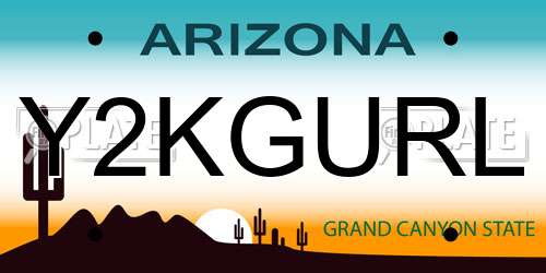 Y2KGURL Arizona License Plate