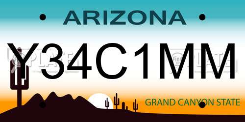 Y34C1MM Arizona License Plate