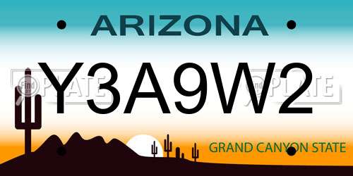 Y3A9W2 Arizona License Plate