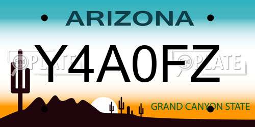 Y4A0FZ Arizona License Plate