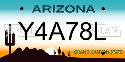 Y4A78L Arizona License Plate