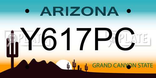 Y617PC Arizona License Plate