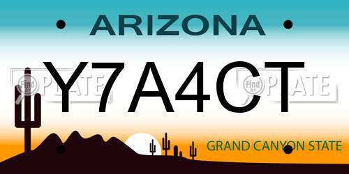 Y7A4CT Arizona License Plate
