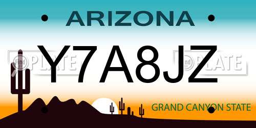 Y7A8JZ Arizona License Plate