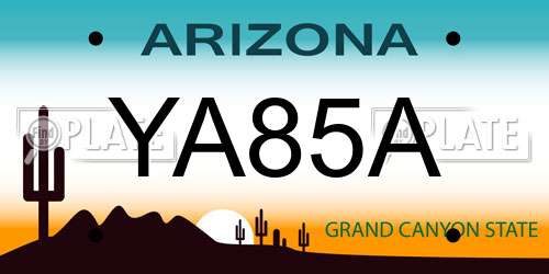 YA85A Arizona License Plate