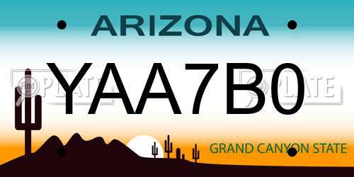 YAA7B0 Arizona License Plate