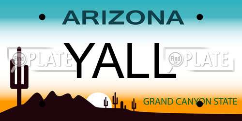 YALL Arizona License Plate