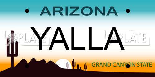 YALLA Arizona License Plate