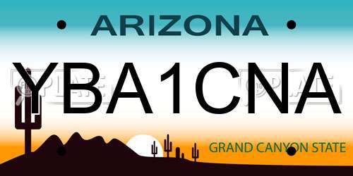 YBA1CNA Arizona License Plate