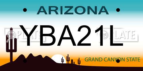 YBA21L Arizona License Plate