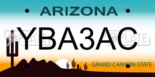 YBA3AC Arizona License Plate
