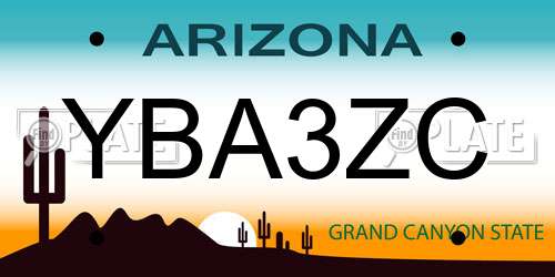 YBA3ZC Arizona License Plate