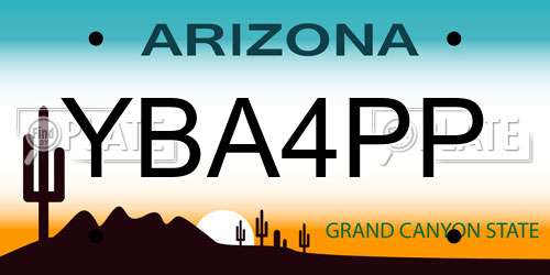 YBA4PP Arizona License Plate