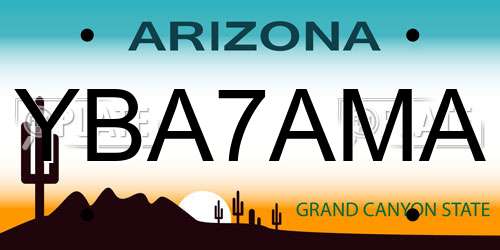 YBA7AMA Arizona License Plate