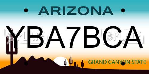 YBA7BCA Arizona License Plate