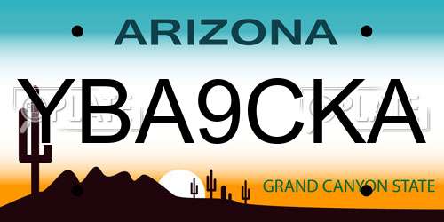YBA9CKA Arizona License Plate