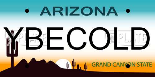 YBECOLD Arizona License Plate