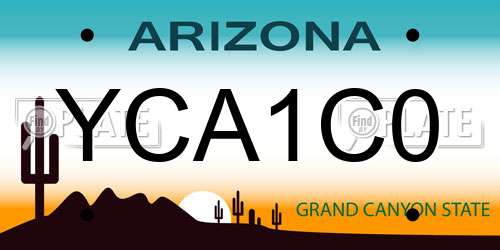 YCA1C0 Arizona License Plate