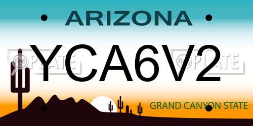 YCA6V2 Arizona License Plate